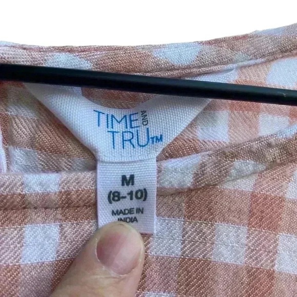 Pink and White Gingham Peplum Blouse - Picture 3 of 5